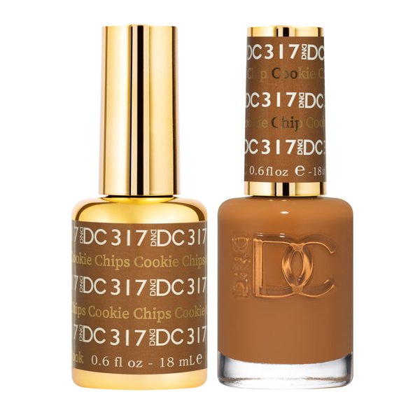 DND Gel Polish Set - 1 each of Brown Gel Polish and Brown Nail Polish, 317 Cookie Chips, 0.5 Fl Oz