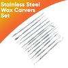 Stainless Steel Wax Carvers Set, Polymer Pottery Clay Spatula Carving Tool for Modeling, Sculpting and Shaping, Set of 12