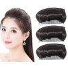 Elandy 3PCS Hair Bun Invisible False Hair Clip Bump It Up Volume Hair Base Fluffy Hair Pad Styling Insert Tool for Women Girls Dark Brown