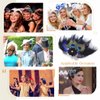 Yokawe 1920s Feather Hair Clip Elegant Black Peacock Feather Hair Clips with Flowers Gatsby Party Head Accessories for Women