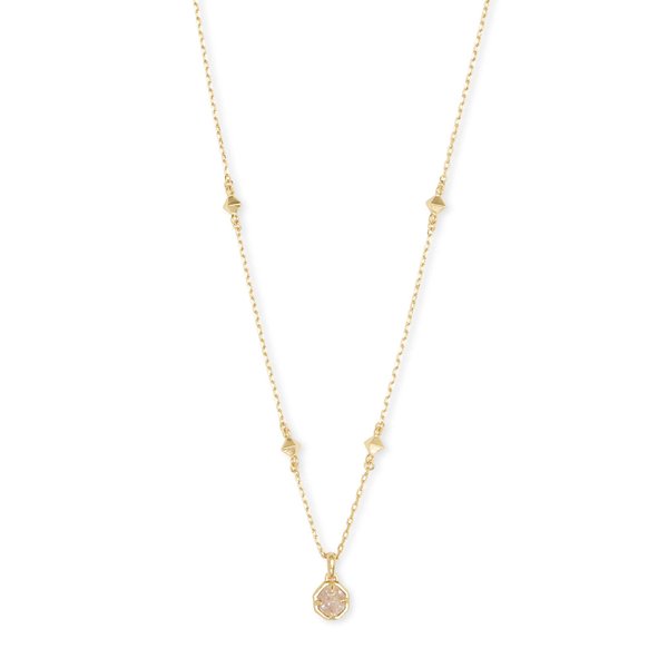 Kendra Scott Nola Pendant Necklace for Women, Fashion Jewelry, Gold-Plated, Iridescent Drusy