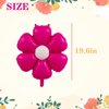 GOTPASS 10 Pcs Hot Pink Daisy Balloons Birthday Party Decorations Garland Groovy Boho Daisy Party Supplies Daisy Aluminum Foil Balloons for Birthday Wedding Baby Shower