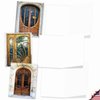 The Best Card Company - 10 Blank Note Cards Boxed (4 x 5.12 Inch) - Architecture, Assorted All Occasion Cards - Art Nouveau Doors M4624OCB-B1x10