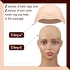 WILLBOND 4 Pcs Halloween Bald Caps Makeup Latex Bald Head Wig Cap Bald Hat Costume Accessories for Adults(Skin Color,Simple Style)