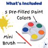 U. S. Toy Mini Kids Painting Set, Bulk Paint Pallets with Paintbrushes, 5 Colors, Individually Polybagged, Art Party Favors, Bulk Art Classroom Supplies, 12-Pack