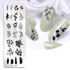 Stamping Plates Nail Art Set Flower Minimalist Geometric Lines Leaves Pattern Theme Image DIY Nail Art Stamp Plate Stamper Kit 6Pcs