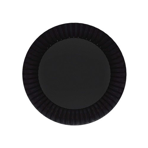 Party Essentials Deluxe Quality Hard Plastic 6-Inch Round Party/Dessert Plates, Black, 24 Count