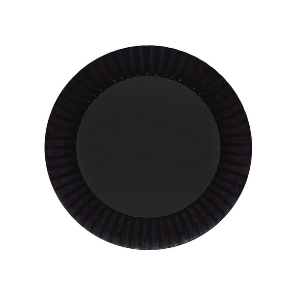 Party Essentials Deluxe Quality Hard Plastic 6-Inch Round Party/Dessert Plates, Black, 24 Count