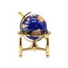 Unique Art 6-Inch Tall Bahama Blue Swirl Pearl Ocean Mini Table Top Gemstone World Globe with Gold Tripod