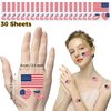 America Flag Tattoos, 30 Sheets America Flag Temporary Face Tattoos Stickers, 90 Pcs Waterproof Sweat National Flag Removable Fake Tattoos