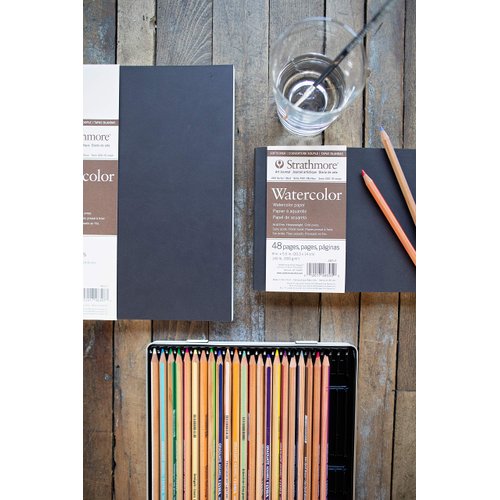 Strathmore 483-7 Softcover Watercolor Art Journal, 7.75" x 9.75", White, 24 Sheets