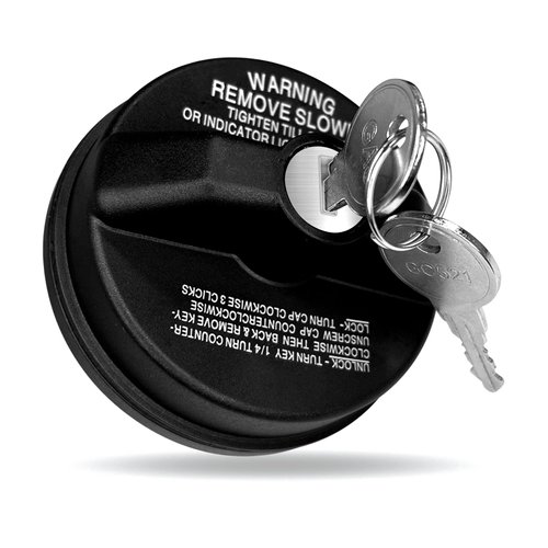 BEYPOVK Locking Gas Cap, Lock Fuel Tank Cover With 2 Keys Compatible with Chevy Silverado Camaro, Toyota 4Runner, Cadillac, Nissan Mazda, Replace #10504 77300-47020 (Black)
