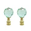 Aspen Creative 24007-22 Light Green Faceted Crystal Lamp Finial in Brass Plated Finish, 2 1/4" Tall (2 Pack)