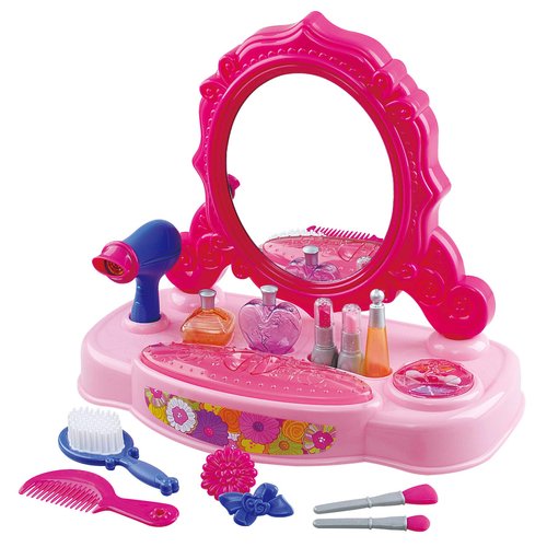 PlayGo Little Vanity Corner Playset – with Accessories Hairbrush Nail Paints Hair Dryer Perfume Comb