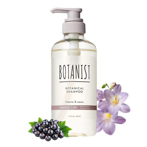 Botanist Japanese Organic & Natural Shampoo for Damaged Hair, Repairing Split Ends Shampoo with Pump for Women & Men for Broken Hair, Sulfate & Silicone Free, New Freesia & Cassis 460 mL/16.2 fl Oz