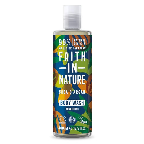 Faith in Nature Natural Shea & Argan Body Wash, Nourishing, Vegan & Cruelty Free, Parabens and SLS Free, 400ml