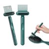 RHOS Hair Brush Cleaning Tool Comb Cleaning Brush Hair brush Cleaner Comb, 2-in-1 Hair Brush Cleaning Tool, Remover Rake for Removing Hair Dust,Home and Salon Use(2 Pack-Green)