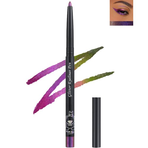 Chameleon Glitter Eyeliner Gel Pencil,Metallic Shimmer Purple Green Gel Eyeliner Pen,Longlasting Waterproof Eye Liner Eyeshadow Cream Stick for Women Eye Makeup,delineador de ojos contra el agua-07#