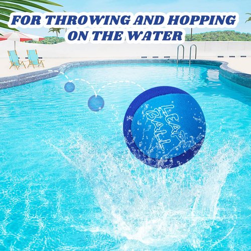 Ryaco Leap Ball Water Skipping Ball Pool Balls - 4 Pack Bouncing Ball Beach Ball for All Ages - Extreme Water Bathing Fun with Your Friends & Family at The Beach, Lake, Pool, River or Lake
