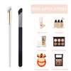 Angled Foundation Brush & Mini Concealer Blending Brush Nose Contour Brush, Under Eye Concealer Brush, Bronzer Highlighting Brush, Shadow Brush, Premium Synthetic Eye Makeup Brushes for Face (4Pcs)