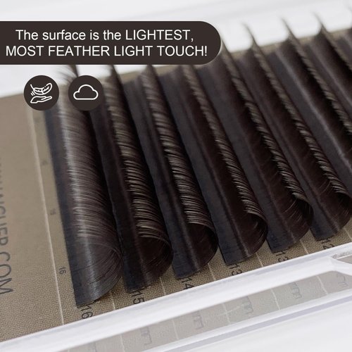 HAICHER Brown Lash Extensions 03 05 07 C D Curl 8-16mm Mixed, Colored Lash Trays for Eyelash Extension (Dark Brown, 0.05 D 8-16mm)