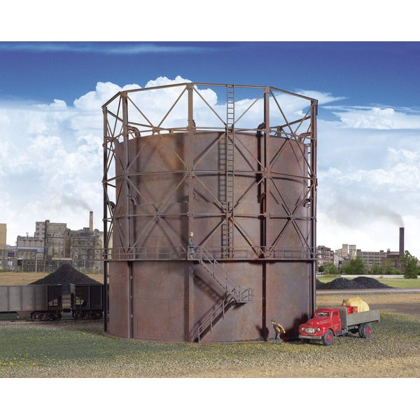 Walthers HO Scale Empire Gas Works - Cornerstone Series® Plastic Kit Gas Storage Tank 9-7/8" 24.6cm Diameter x 9-1/8" 22.8 Tall