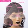 yuccy Curly Bob Wig Human Hair 13X4 Water Wave Lace Front Wig Human Hair Pre Plucked 250% Density Curly Bob Wigs for Women Natural Color 16 Inch…