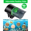Petbank Automatic Fish Feeder for Aquarium - Auto Fish Food Dispenser Rechargeable for Fish Tank Vacation Fish Feeder Timer with USB Charger Cable (CY-019 Black)