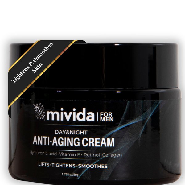 Men's Anti-Aging Face Cream with Hyaluronic-Acid, Vit E, Retinol and Collagen | Anti-Wrinkle Retinol Cream For Men | Day & Night moisturizer for Men | lightweight Men's Cream | 1.76 fl.oz