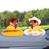 MuMyer Car Rubber Duck Dashboard Decoration Yellow Duck Car Ornaments with Mini Cowboy Hat Scarf Swim Ring Sunglasses for Decor Home Car