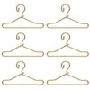 50Pcs Mini Clothes Hangers Metal Doll Clothes Dress Outfit Holders Wire Rack Stand for Miniature Dollhouse Gown Closets Toys Bedroom Accessories Golden 40mm