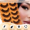 Faux Mink Lashes Fluffy 3D False Eyelashes 18mm Wispy Volume Lashes that Look Like Extensions 5 Pairs Strip Lashes by FOINEMYED