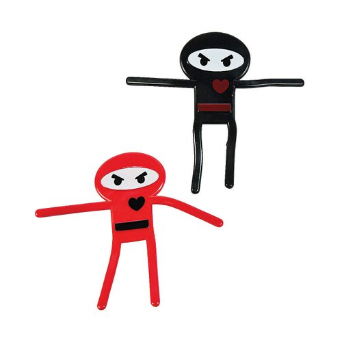 Fun Express Ninja Heart Bendables (Set of 24) Valentine's Day Toys and Party Favors