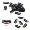 AKOAK 20 Pcs Fake Hair Clip, Soft Rubber 6-Tooth U-shaped Metal Clip, Wig Accessory Clip for Hair Extension DIY, 3.2 cm (Black)