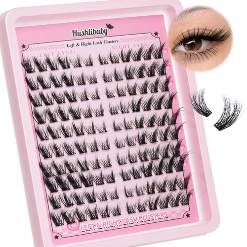 Fox Eye Lash Clusters Left & Right Lashes Cluster Wipsy Lashes Eyelash Extensions C Curl Cat Eye Lashes Natural Individual Lashes DIY Lash Extension by Hushlibaby