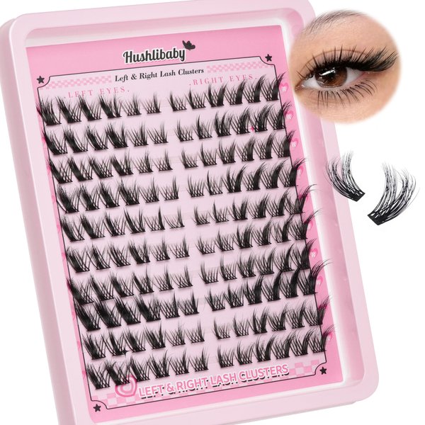 Fox Eye Lash Clusters Left & Right Lashes Cluster Wipsy Lashes Eyelash Extensions C Curl Cat Eye Lashes Natural Individual Lashes DIY Lash Extension by Hushlibaby