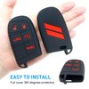 REMOCH Key Fob Cover for Dodge Accessories 5 Button Key Fob Case for Dodge Charger Challenger Dart Durango Journey Replacement Remote Control 3 4 5 Buttons Key Fob Shell (Bright Red Design, 1 PC)