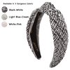 YETASI Black Knotted Headband for Women with Hints of White Threading is Unique. Tweed White Black Headbands for Women Top Knot