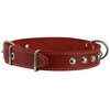 Genuine 1" Wide Thick Leather Studded Dog Collar. Fits 14"-17" Neck, Medium Breeds.