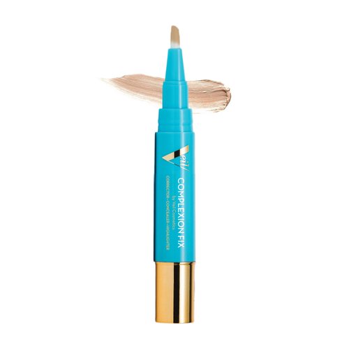 Veil Cosmetics - Complexion Fix Concealer - Liquid Concealer for Under Eye + Dark Circles - Highlight, Contour, Correct - Anti-Aging - Vegan Makeup Pen - Hydrating Lightweight (3N Medium Neutral)