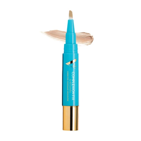 Veil Cosmetics - Complexion Fix Concealer - Liquid Concealer for Under Eye + Dark Circles - Highlight, Contour, Correct - Anti-Aging - Vegan Makeup Pen - Hydrating Lightweight (3N Medium Neutral)