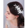 JWICOS Bride Pearl Wedding Hair Comb Flower Wedding Headpiece for Bride Pearl Hair Accessories for Women and Girls