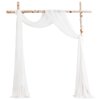 Floroom Wedding Arch Draping Fabric 2 Panels 20Ft White Chiffon Fabric Drapes Arbor Drapery Wedding Ceremony Reception Swag Decorations