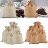Lucky Monet 25/50/100PCS Burlap Gift Bags Wedding Hessian Jute Bags Linen Jewelry Pouches with Drawstring for Birthday, Party, Wedding Favors, Present, Art and DIY Craft (25Pcs, Cream, 4” x 6”)