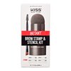 Kiss New York Professional Instant Brow Stamp and Stencil Kit Powder Stamp Eyebrow Shaping Kit (Dark Brown)