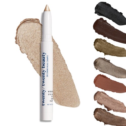 twenty/twenty beauty Visionary Eye Shadow Stick, Shimmer Cream Eyeshadow Pencil, Long-Lasting Makeup, Safe for Sensitive & Dry Eyes, Ophthalmologist Tested (Starry Eyed)