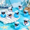 Shappy 24 Pcs Cruise Duck Bulk with Sunglasses Sets 2 x 1.9 x 2.4 Inch Mini Sailing Rubber Ducks Summer Cruise Ship Toy Squeaky Duck Bath Party Toy Duckies for Birthday Party Favors (Blue,White)
