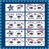 Fourth of July Face Temporary Tattoo,10 Sheets USA Patriotic Tattoos Stickers Red White and Blue Flag Star Design Waterproof Independence Day Temporary for USA Party Favors Decoretions Accessories