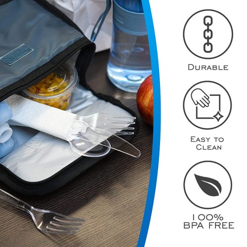 EDI [96 Piece] Clear Disposable Plastic Cutlery Set, Assorted - 32 Forks, 32 Knives, 32 Spoons | Extra Durable