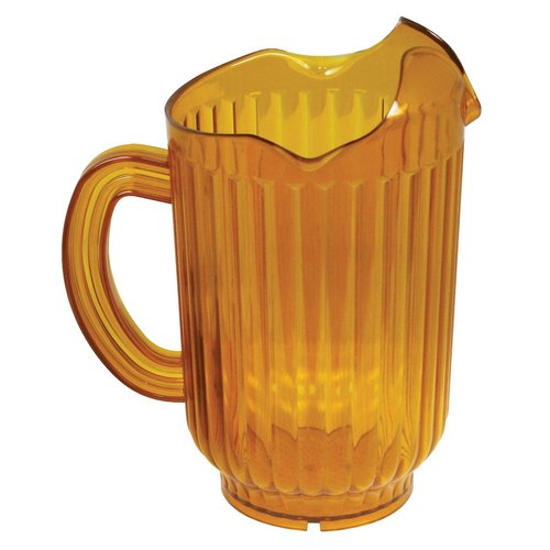 Winco Polycarbonate Water Pitcher with 3 Spouts, 60-Ounce, Amber